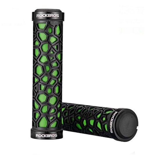 ROCKBROS Bicycle grips, grips made of rubber, dia. 22mm black and green