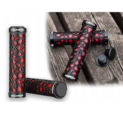 ROCKBROS Bicycle grips, grips made of rubber, dia. 22mm black and red – image 10