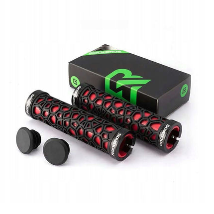 ROCKBROS Bicycle grips, grips made of rubber, dia. 22mm black and red – image 2