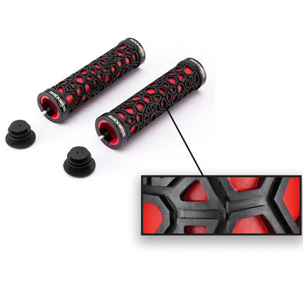 ROCKBROS Bicycle grips, grips made of rubber, dia. 22mm black and red – image 3