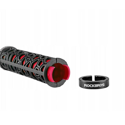 ROCKBROS Bicycle grips, grips made of rubber, dia. 22mm black and red – image 5