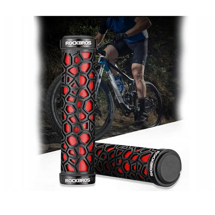 ROCKBROS Bicycle grips, grips made of rubber, dia. 22mm black and red – image 7