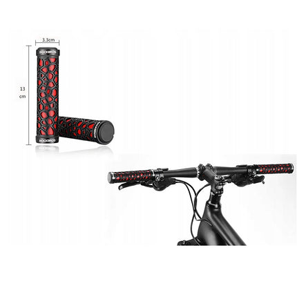 ROCKBROS Bicycle grips, grips made of rubber, dia. 22mm black and red – image 8