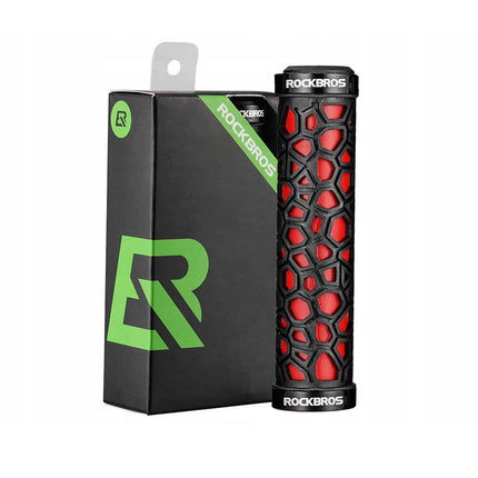 ROCKBROS Bicycle grips, grips made of rubber, dia. 22mm black and red – image 9