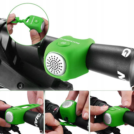 ROCKBROS Electronic bicycle bell in a silicone housing - green – image 6
