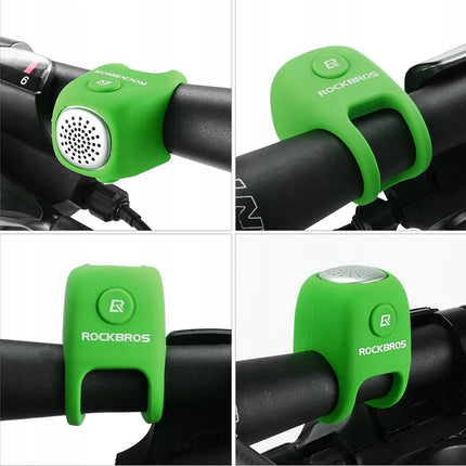 ROCKBROS Electronic bicycle bell in a silicone housing - green – image 7
