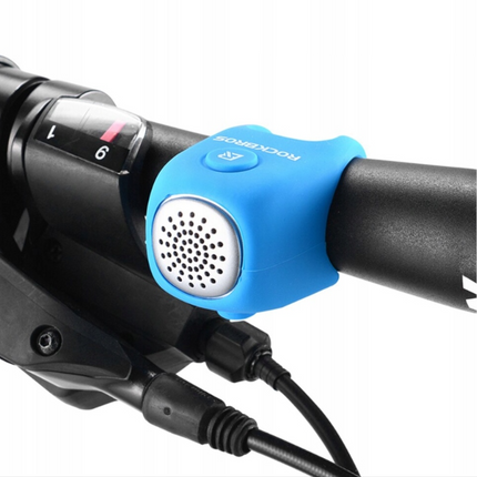 ROCKBROS Electronic bicycle bell in a silicone housing - blue – image 2