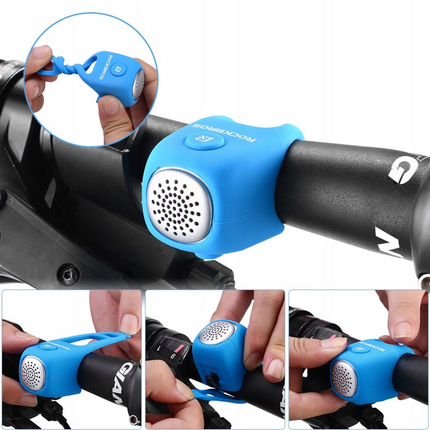 ROCKBROS Electronic bicycle bell in a silicone housing - blue – image 6