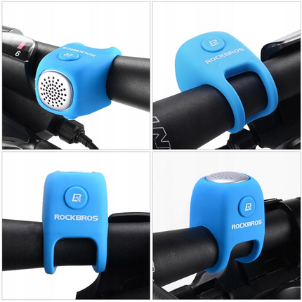 ROCKBROS Electronic bicycle bell in a silicone housing - blue – image 7