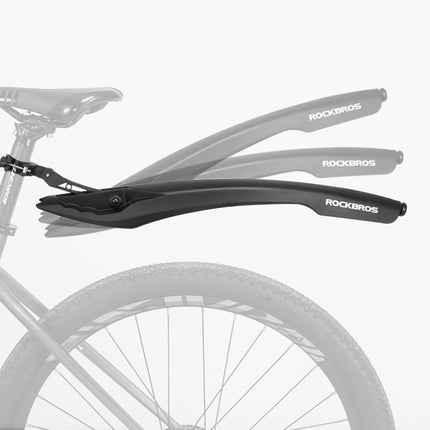 ROCKBROS Rear bicycle fender with red LED light - black