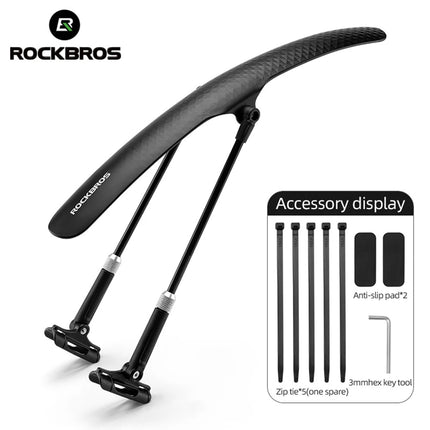 ROCKBROS Universal rear front bicycle fender with adjustment - black – image 2