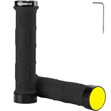 ROCKBROS Hand grips, TPR bicycle grips with reflectors - black