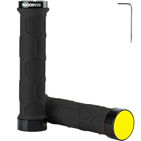 ROCKBROS Hand grips, TPR bicycle grips with reflectors - black