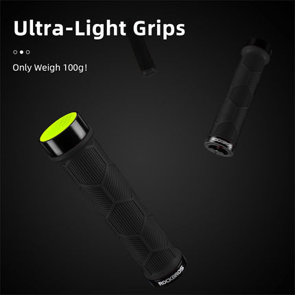 ROCKBROS Hand grips, TPR bicycle grips with reflectors - black – image 4