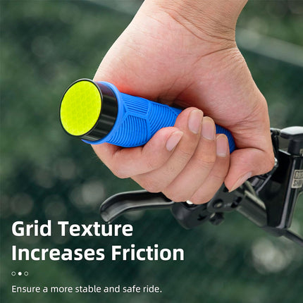 ROCKBROS Hand grips, TPR bicycle grips with reflectors - blue – image 2