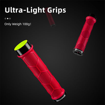 ROCKBROS Hand grips, TPR bicycle grips with reflectors - red – image 4