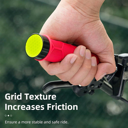 ROCKBROS Hand grips, TPR bicycle grips with reflectors - red – image 5
