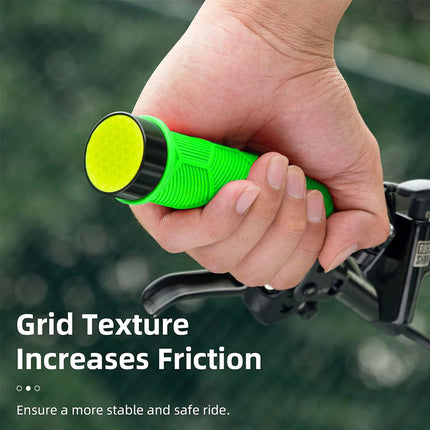 ROCKBROS Hand grips, TPR bicycle grips with reflectors - green – image 2