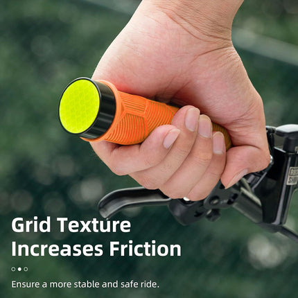 ROCKBROS Hand grips, TPR bicycle grips with reflectors - orange – image 3