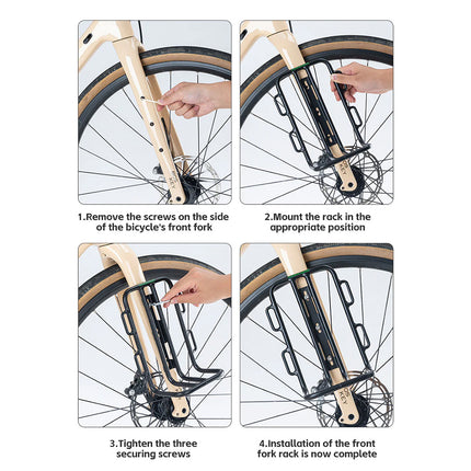 ROCKBROS Bicycle shelf for bicycle fork bags - black – image 7