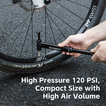 ROCKBROS Small hand-held bicycle pump with a bicycle frame holder + screwdriver - black – image 6