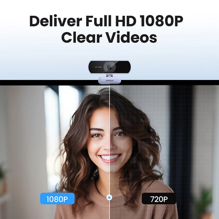 UGREEN Full HD webcam with microphones for Video USB-A recordings - gray – image 3