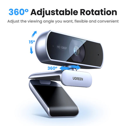 UGREEN Full HD webcam with microphones for Video USB-A recordings - gray – image 8