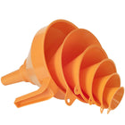 MEVA Set of universal HDPE funnels 50-75-100-120-150-160 mm orange