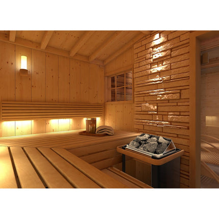 UNIPRODO Electric sauna stove with integrated control 8-12 m3 to 110C 400 V 8 kW silver and black – image 5
