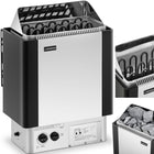 UNIPRODO Electric sauna stove with integrated control 8-12 m3 to 110C 400 V 8 kW silver and black