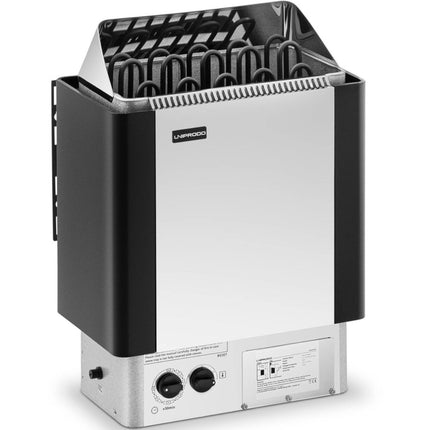 UNIPRODO Electric sauna stove with 9-13 m3 integrated control to 110C 400 V 9 kW silver and black – image 2