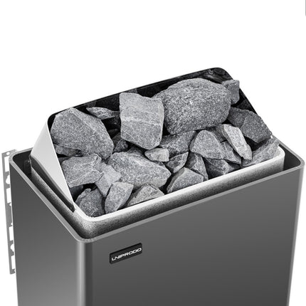 UNIPRODO Electric sauna oven 5-9 m3 to 110C 400 V 6 kW black and silver – image 3