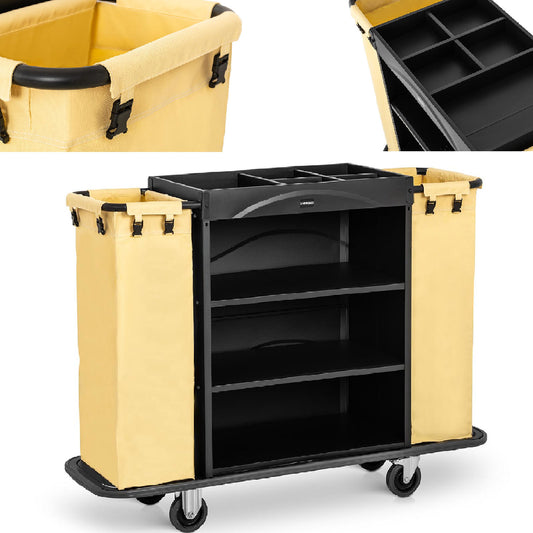 UNIPRODO Hotel service cart for cleaning 2 bags 3 shelves up to 150 kg