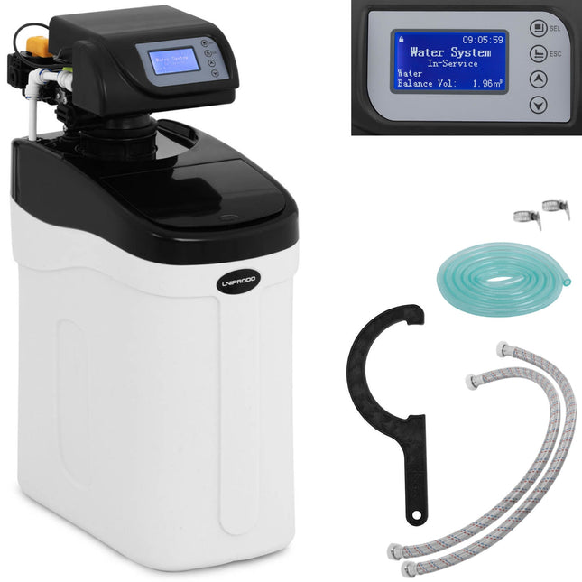 UNIPRODO Water de-scaling softener with automatic valve 6.5 l 3.3 W LCD
