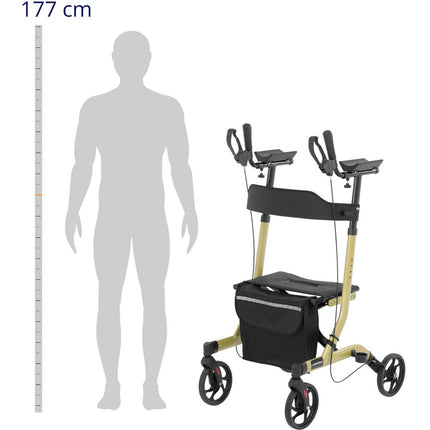 UNIPRODO Balcony four-wheeled folding for senior with a seat and bag up to 136kg – image 3