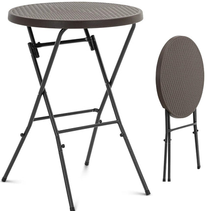 UNIPRODO Folding garden catering table, round, 79 x 110 cm, black