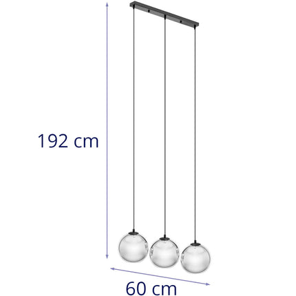 UNIPRODO Modern 3-point E27 ceiling lamp - glass balls – image 4