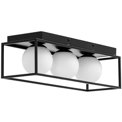 UNIPRODO Modern 3-point E9 ceiling lamp - glass balls in a frame – image 2