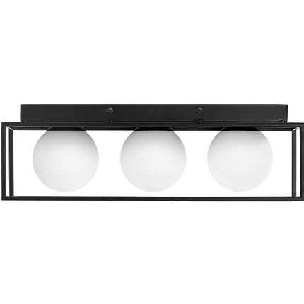 UNIPRODO Modern 3-point E9 ceiling lamp - glass balls in a frame – image 5
