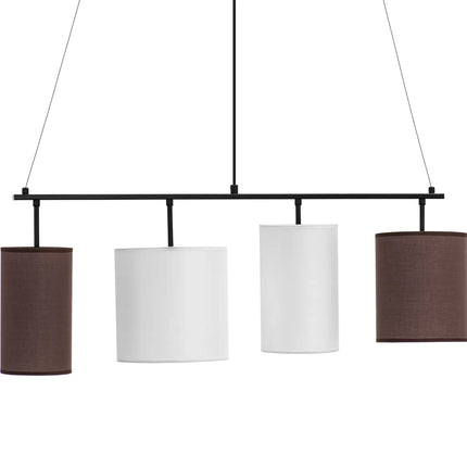 UNIPRODO Modern 4-point E14 ceiling lamp - white and brown – image 2