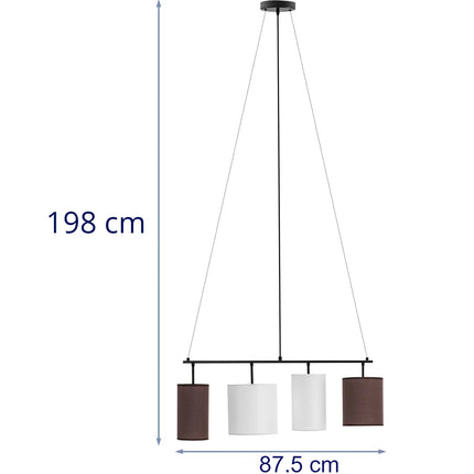 UNIPRODO Modern 4-point E14 ceiling lamp - white and brown – image 6