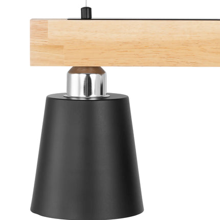 UNIPRODO 3-point E27 hanging ceiling lamp - wooden beam – image 2