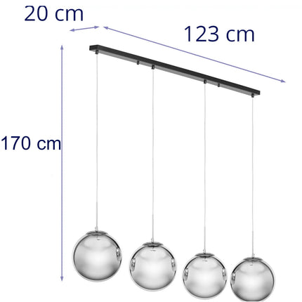 UNIPRODO Modern 4-point E27 ceiling lamp - smoked glass – image 4