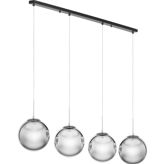 UNIPRODO Modern 4-point E27 ceiling lamp - smoked glass