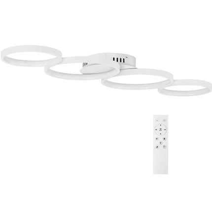 UNIPRODO Modern LED ceiling lamp with remote control - 4 white circles – image 2