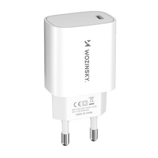 WOZINSKY 20W USB-C 100-240V wall charger, white
