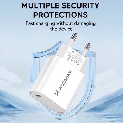 WOZINSKY 20W USB-C 100-240V wall charger, white – image 7