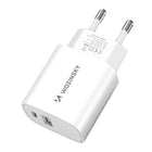 WOZINSKY 20W USB-A USB-C 100-240V wall charger, white