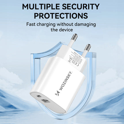 WOZINSKY 20W USB-A USB-C 100-240V wall charger, white – image 7