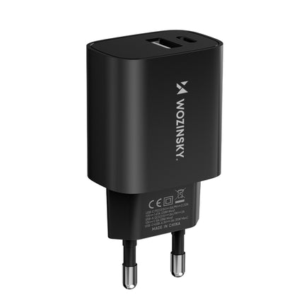 WOZINSKY 20W USB-A USB-C 100-240V wall charger, black – image 2